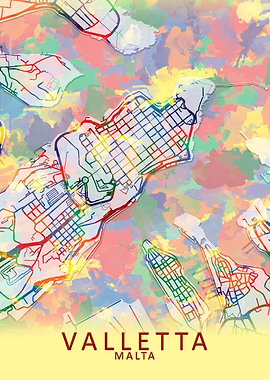 Valletta Malta City Map