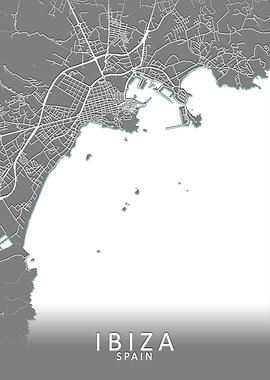 Ibiza Spain City Map