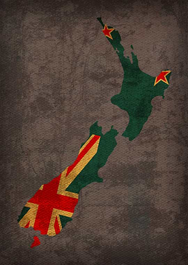 New Zealand Flag Map