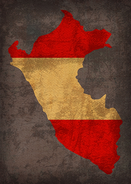 Peru Country Flag Map