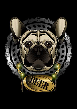 Pug Beer Bling Bling