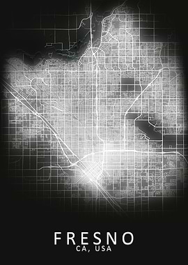Fresno CA USA City Map
