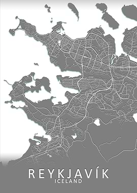 Reykjavik Iceland City Map