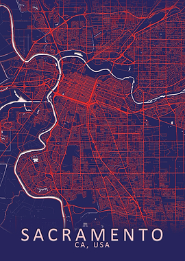 Sacramento CA USA City Map