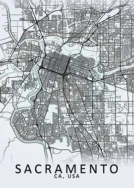 Sacramento CA USA City Map