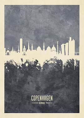 Copenhagen Denmark Skyline