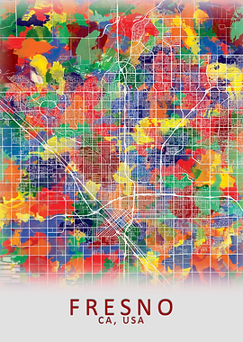 Fresno CA USA City Map