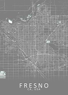 Fresno CA USA City Map