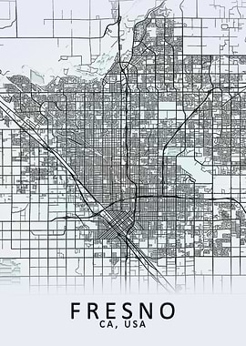 Fresno CA USA City Map