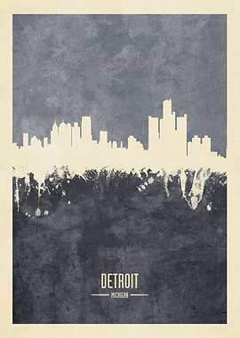 Detroit Michigan Skyline