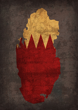Qatar Country Flag Map