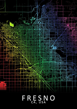 Fresno CA USA City Map