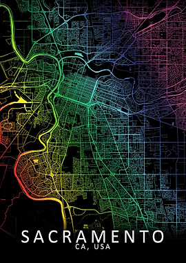 Sacramento CA USA City Map