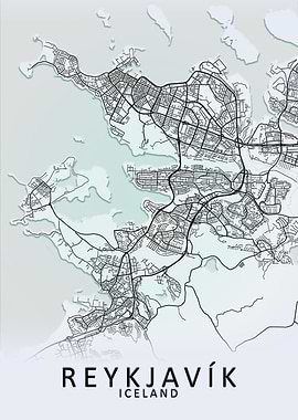 Reykjavik Iceland City Map