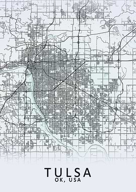 Tulsa OK USA City Map