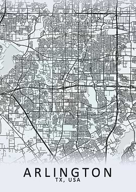 Arlington TX USA City Map