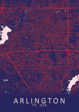 Arlington TX USA City Map