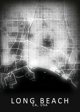 Long Beach CA USA City Map