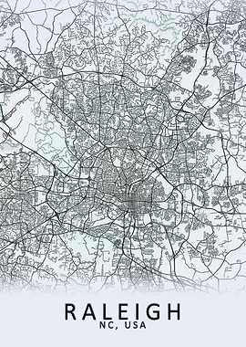 Raleigh NC USA City Map