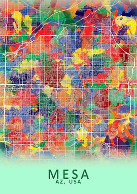 Mesa AZ USA City Map
