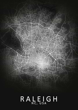Raleigh NC USA City Map