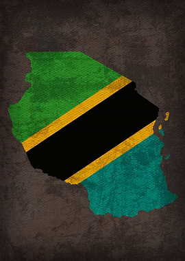 Tanzania Country Flag Map