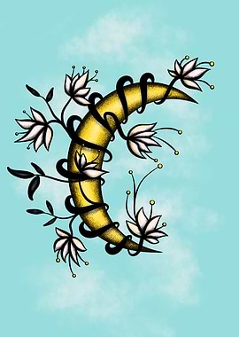 Crescent Moon Wrapped In F