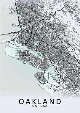 Oakland CA USA City Map