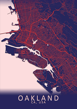 Oakland CA USA City Map