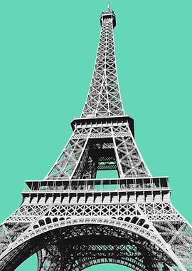Blue Green Eiffel Tower