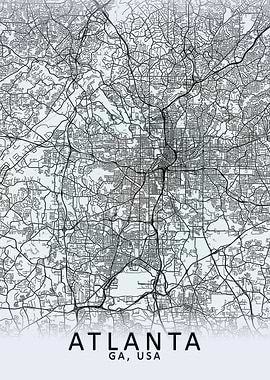 Atlanta GA USA City Map