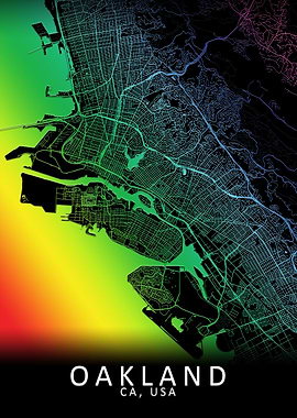Oakland CA USA City Map