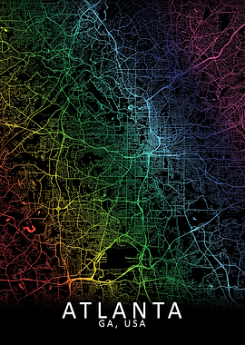 Atlanta GA USA City Map