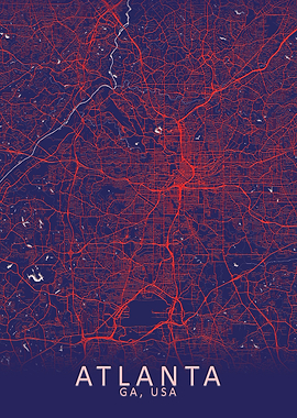 Atlanta GA USA City Map