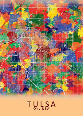 Tulsa OK USA City Map