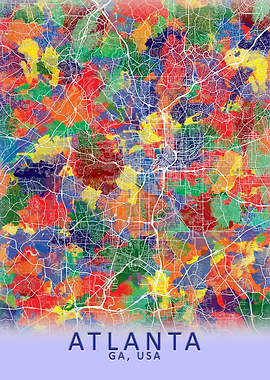 Atlanta GA USA City Map