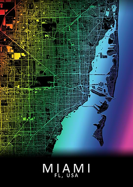 Miami FL USA City Map