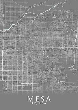 Mesa AZ USA City Map