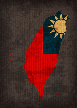 Taiwan Country Flag Map