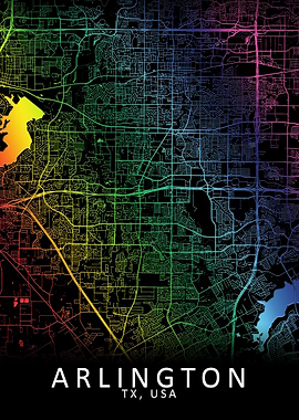 Arlington TX USA City Map
