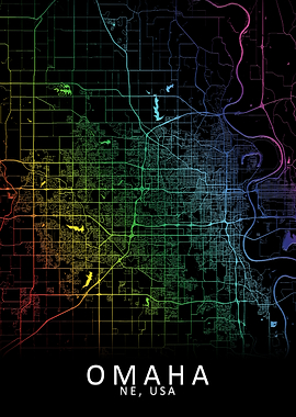 Omaha NE USA City Map