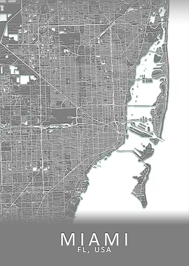 Miami FL USA City Map