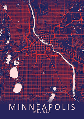 Minneapolis USA City Map
