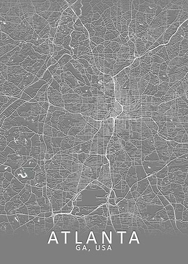 Atlanta GA USA City Map