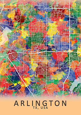 Arlington TX USA City Map