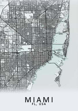 Miami FL USA City Map
