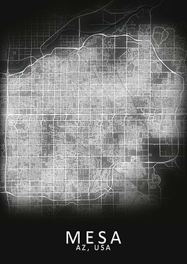 Mesa AZ USA City Map