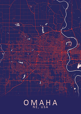 Omaha NE USA City Map