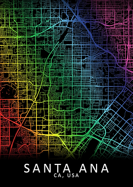 Santa Ana CA USA City Map