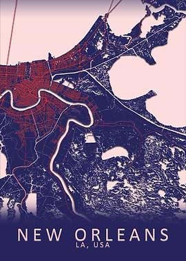 New Orleans USA City Map